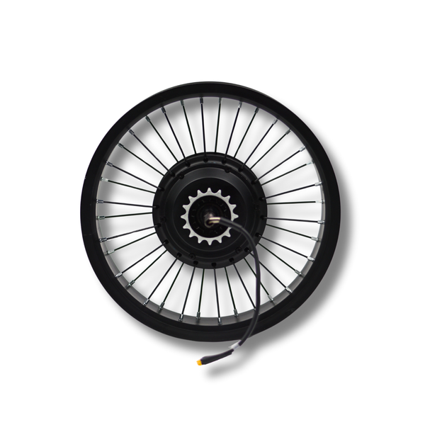 Velg + Motor + Tandwiel (Achter) - Fatbike - QM Wheels V20 Mini (Zwarte Stekker)