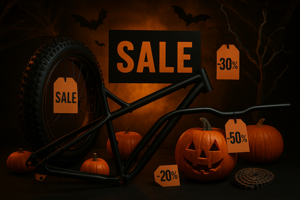 Fatbike parts which are discounted with halloween style