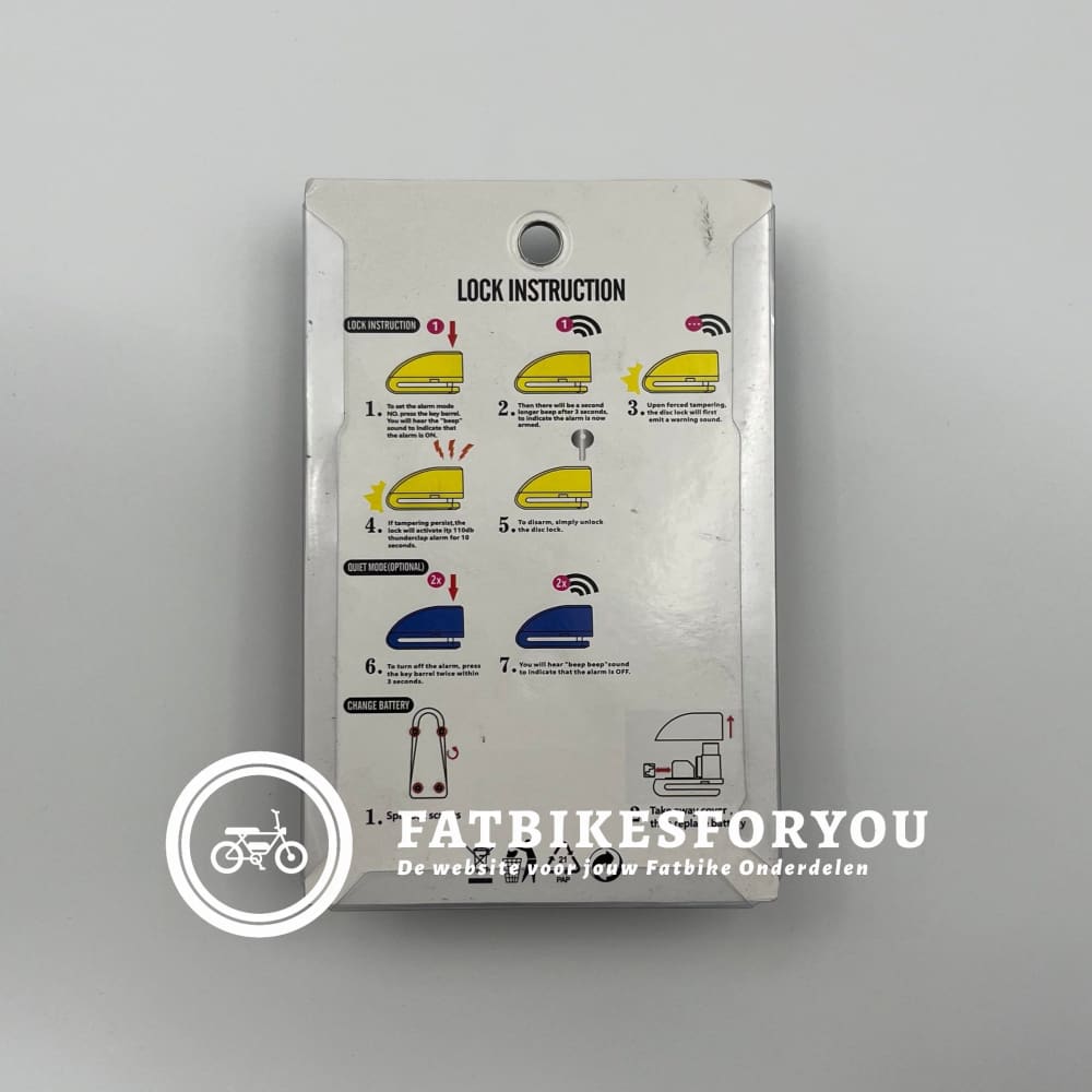 Remschijfslot + Alarm - Alle Modellen FatbikeForYou